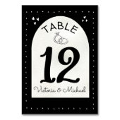 Doodle Sketch Mariage funky carte numéro de table (Dos)