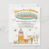 Doodle Sketch Retro Kerstmis Cocktail Party Kaart (Voorkant)