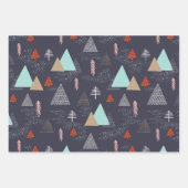 Doodle Sketch Skandi-kerstbomen set van 3 Inpakpapier Vel (Voorkant 3)