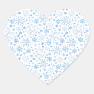 Doodle Snowflake op een witte achtergrond Hart Sticker