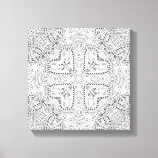 Doodle Square 6 Canvas Afdruk (Voorkant)