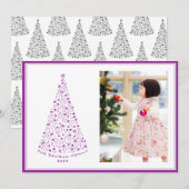 Doodle Star Boom Kabouter Paarse Kerstkaart (Voorkant / Achterkant)