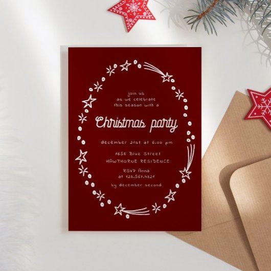 Doodle Stars Illustraties Kerstfeest Kaart