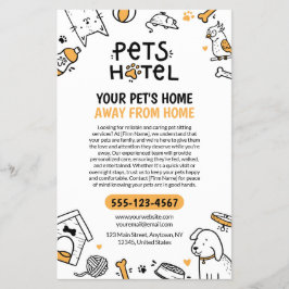 Doodle stijl Huisdieren Hotel / Pet Sitting Flyer