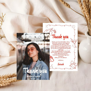 Doodle Style Hand getrokken Afstuderen Dank u kaar Kaart