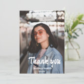 Doodle Style Hand getrokken Afstuderen Dank u kaar Kaart (Staand voorkant)