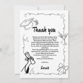 Doodle Style Hand getrokken Afstuderen Dank u kaar Kaart (Achterkant)