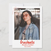 Doodle Style Hand getrokken Afstuderen Uitnodiging (Achterkant)