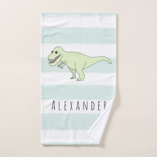 Doodle T-Rex Dinosaur avec nom Enfants (Serviette à main)