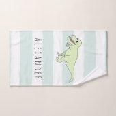Doodle T-Rex Dinosaur avec nom Enfants (Serviette à main)