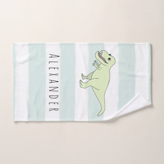 Doodle T-Rex Dinosaur avec nom Enfants (Serviette à main)