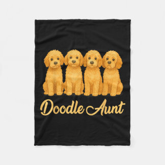 Doodle Tante Schattige Hond Liefhebber Grappige Pu Fleece Deken