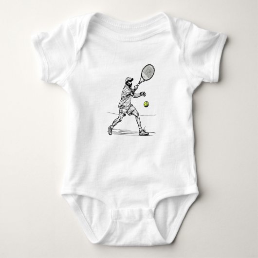 Doodle Tennisspeler in actie Romper (Voorkant)