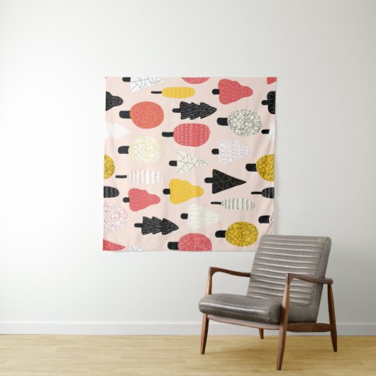 Doodle Trees: , Abstracte Natuur. Wandkleed (In Situ (horizontaal))