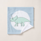 Doodle Triceratops Dinosaur Kids with Name (Gant de toilette)