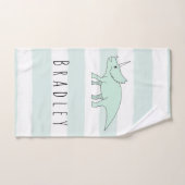 Doodle Triceratops Dinosaur Kids with Name (Serviette à main)