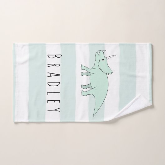 Doodle Triceratops Dinosaur Kids with Name (Serviette à main)