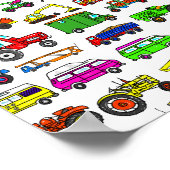 Doodle Trucks Vans and Automobiles Poster (Hoek)