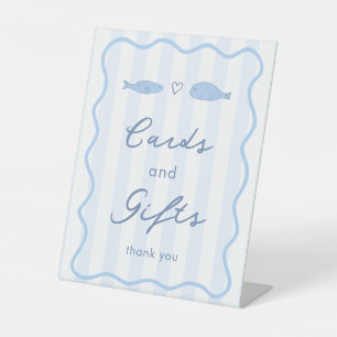 Doodle Twee Minder Vis Kaarten & Cadeaus Bruilofts Reclamebord Met Voetstuk
