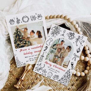 Doodle Vakantie Kaart Foto's Kerst Kaart Eigenzinn