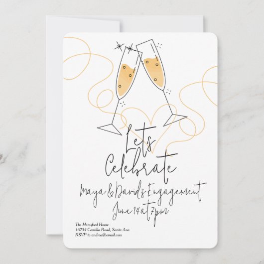 Doodle-viering Kaart (Voorkant)