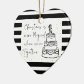 Doodle vrolijk en getrouwd keramisch ornament (Links)