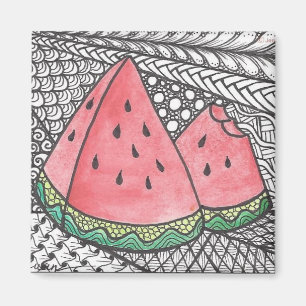 Doodle Watermelontekening afdruk magneet