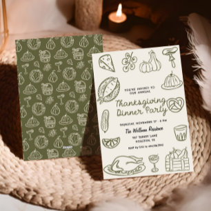 Doodle Whimsy Doodle Thanksgiving Invitation