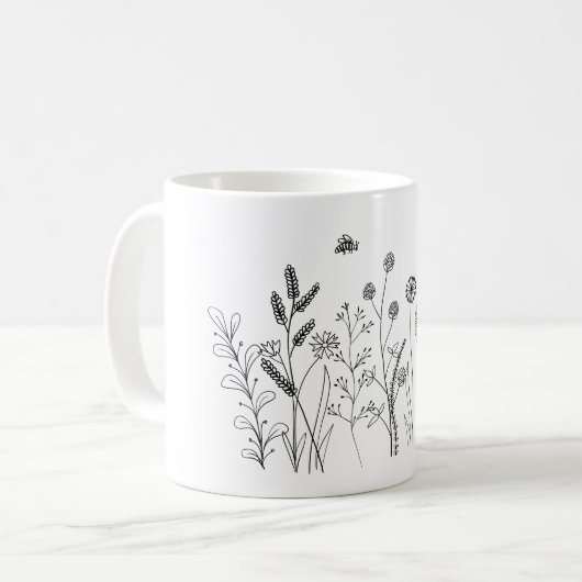 Doodle Wild Plantes Mug (Devant gauche)