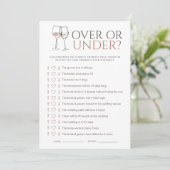 Doodle Wine Over or Under Bridal Shower Game Card Kaart (Staand voorkant)