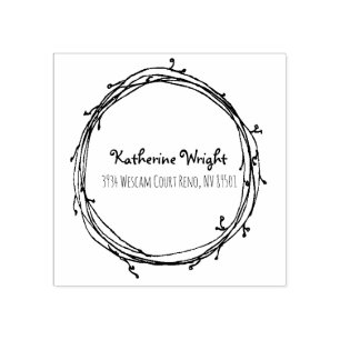 Doodle Wreath Rubber Stamp Rubberstempel