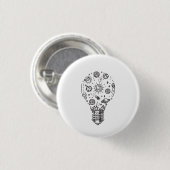 Doodle zonnestelsel in bol ronde button 3,2 cm (Voorkant /achterkant)