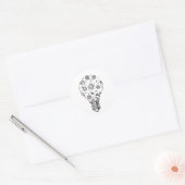 Doodle zonnestelsel in bol ronde sticker (Envelop)