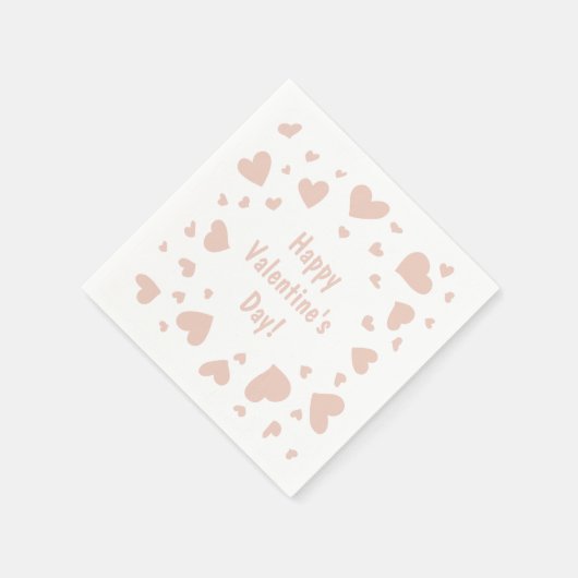 Doodled Peach Hearts Valentijnsdag Servet (Hoek)