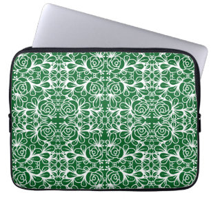 Doodleroses groen laptop sleeve