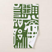 Doodles 2 de 4 Forêt Vert et Blanc (Serviette à main)