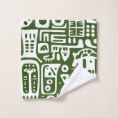 Doodles 2 de 4 Forêt Vert et Blanc (Gant de toilette)