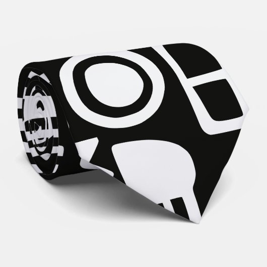 Doodles Abstracte moderne vormen Stropdas (Opgerold)