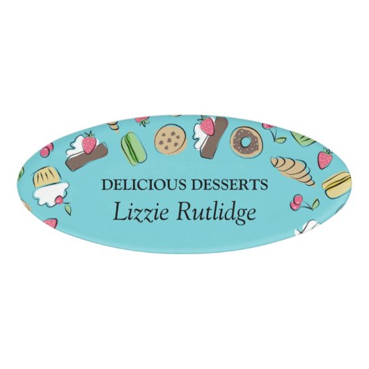 Doodles als dessert | bakkerij naambadge (Voorkant)