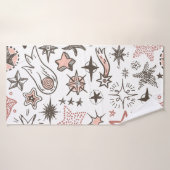 Doodles cosmiques : Étoiles et comètes (Serviette de bain)