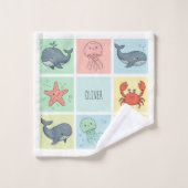 Doodles d'amis océaniques fantaisistes (Gant de toilette)
