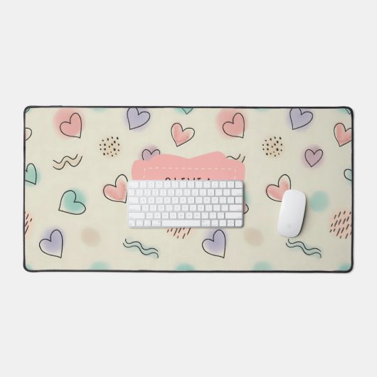 Doodles de coeur, points et lignes ondulées (Clavier et souris)