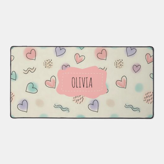 Doodles de coeur, points et lignes ondulées (Recto)