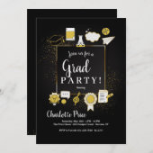 Doodles de diplôme Invitation (Devant / Derrière)