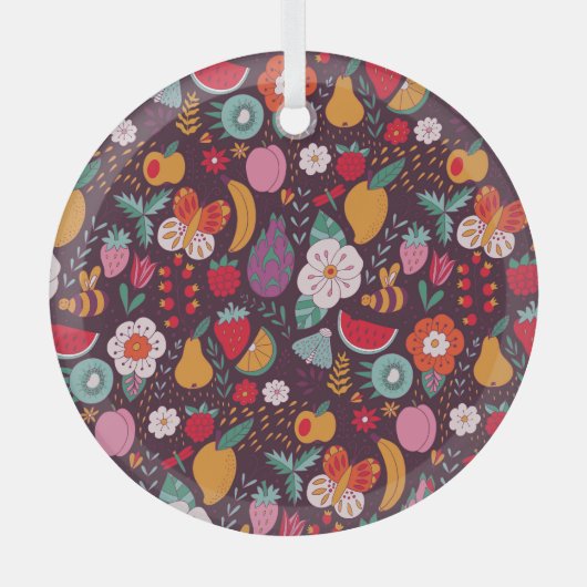Doodles de fruits, décoration d'été dessinée à la (Recto)