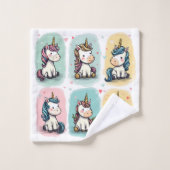 Doodles de licorne mignons (Gant de toilette)