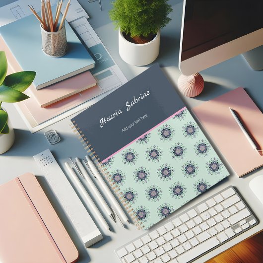 Doodles de Mandala turquoise moderne rose