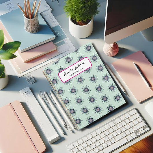 Doodles de Mandala turquoise moderne rose