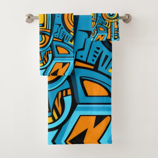 Doodles de miroirs jaunes bleus orange (En situation)