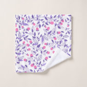 Doodles floraux rose et violet (Gant de toilette)